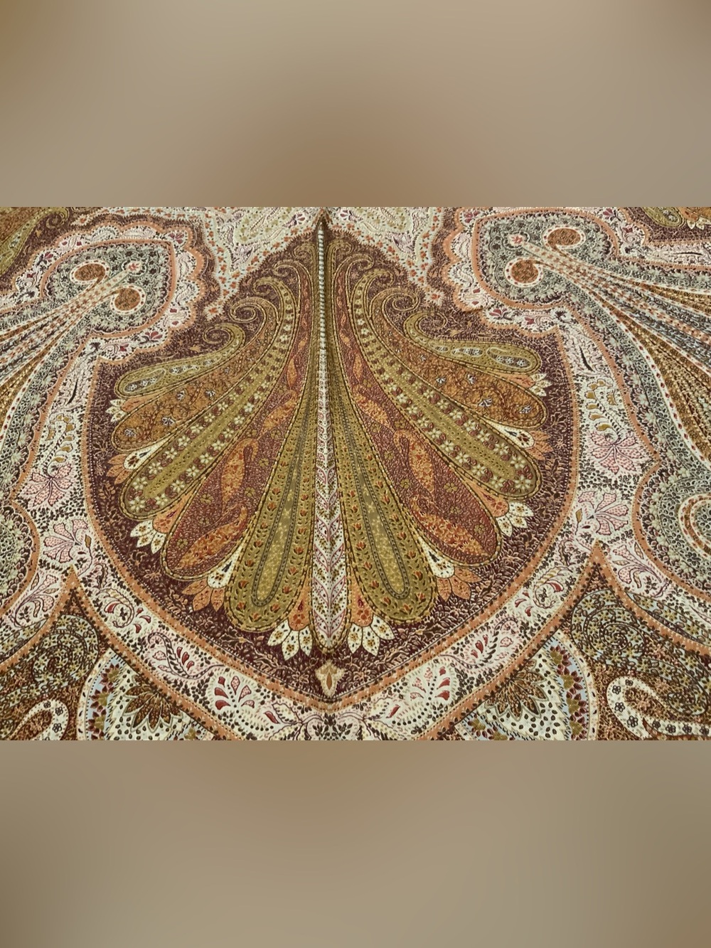 LORO PIANA Paisley Scarf/Shawl - Rust, Olive & Cream
